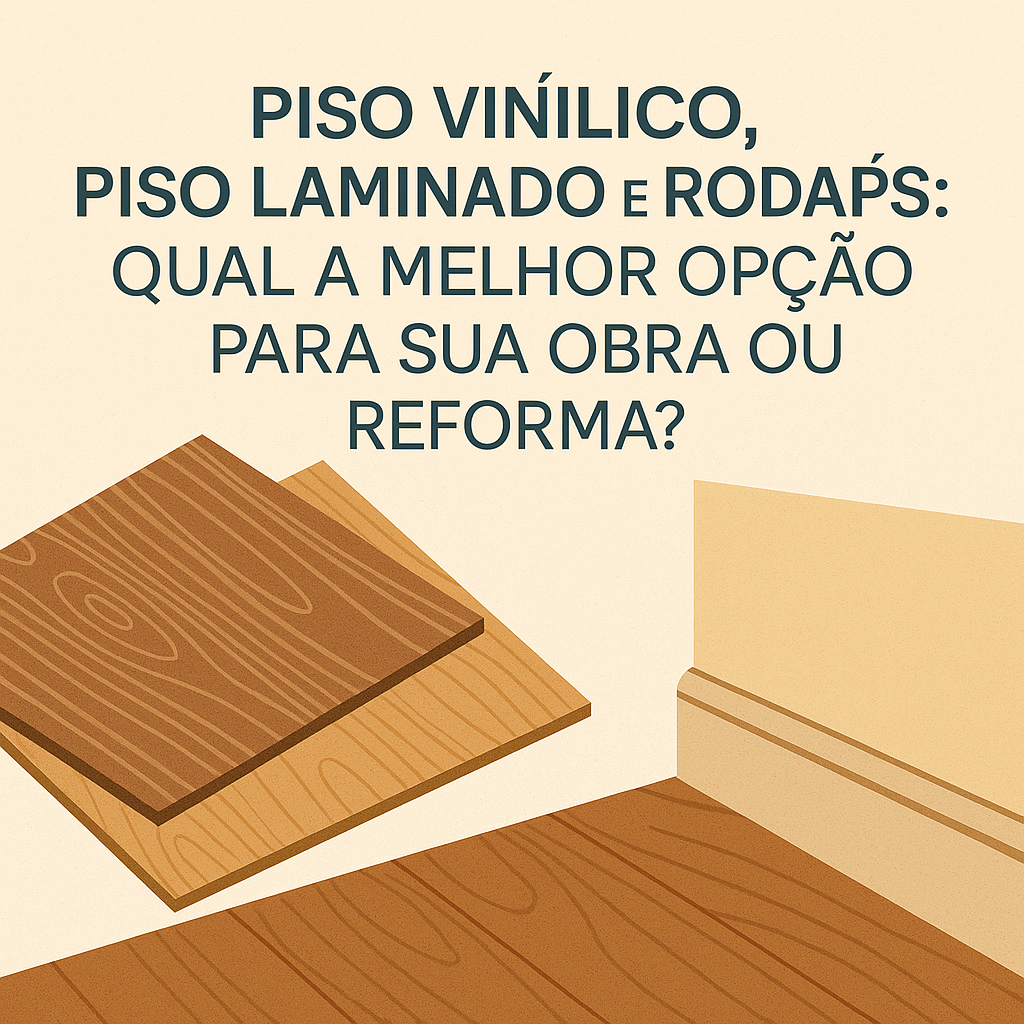 Piso Vinílico, Piso Laminado e Rodapés Qual a melhor opção para sua obra ou reforma